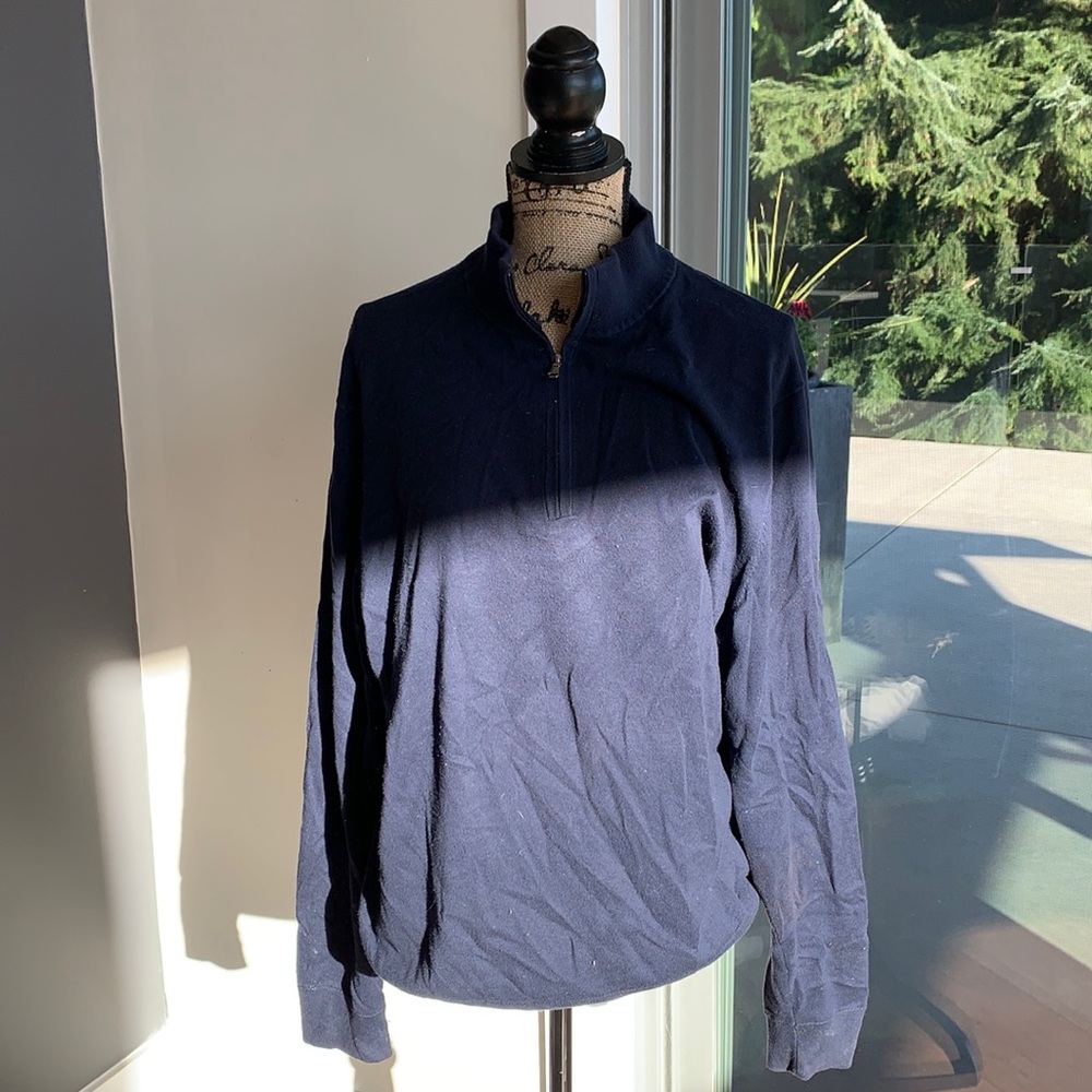 three-quarter zip sweatshirt